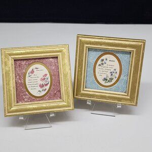 Set Of 2 Floral Expressions Framed Prints By Heartfelt Collection Gold Frame 199